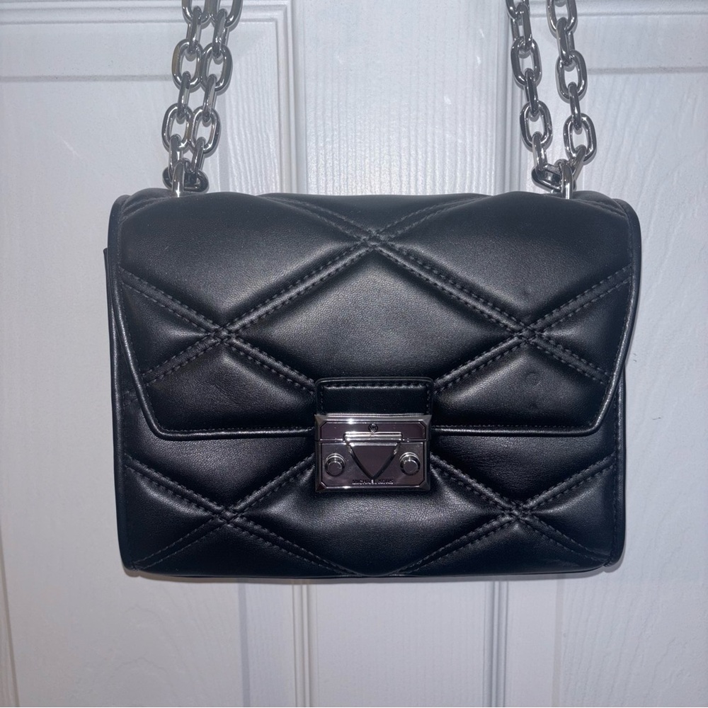 Michael Kors Black Quilted Chain Shoulder Bag